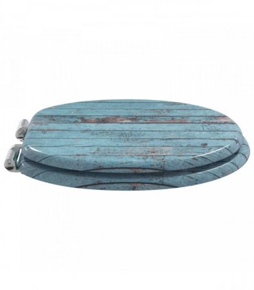 vidaXL Soft-Close Toilet Seat Blue 44 x 38 cm MDF board