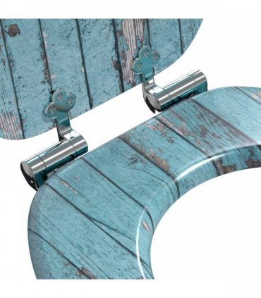 vidaXL Soft-Close Toilet Seat Blue 44 x 38 cm MDF board
