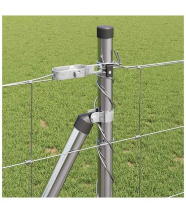 vidaXL Welded Wire Fence with Concrete Base 50 x 1 m Galvanised Steel