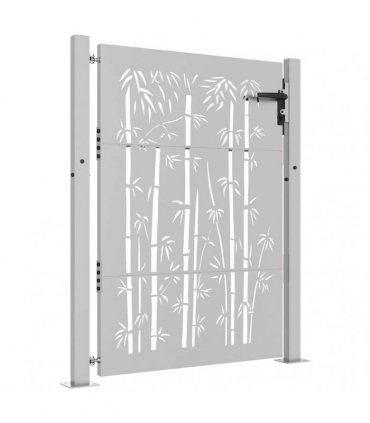 vidaXL Garden Gate 100x150 cm Corten Steel Bamboo Design