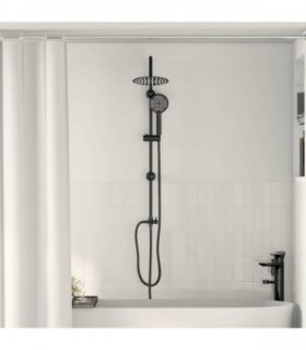 vidaXL Shower System Black 47 x 20 x 95 cm Stainless Steel