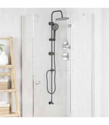 vidaXL Shower System Black 47 x 20 x 95 cm Stainless Steel