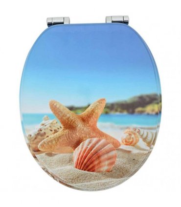 vidaXL Soft-Close Toilet Seat Sea Muschel 44 x 38 cm MDF board