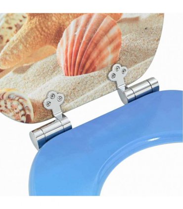 vidaXL Soft-Close Toilet Seat Sea Muschel 44 x 38 cm MDF board