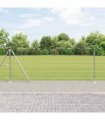 vidaXL Welded Wire Fence with Concrete Base 25 x 1 m Galvanised Steel