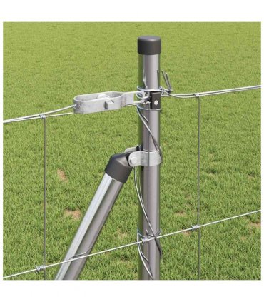 vidaXL Welded Wire Fence with Concrete Base 25 x 1 m Galvanised Steel