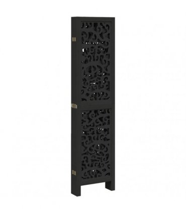 vidaXL Room Divider 6 Panels Black Solid Wood Paulownia