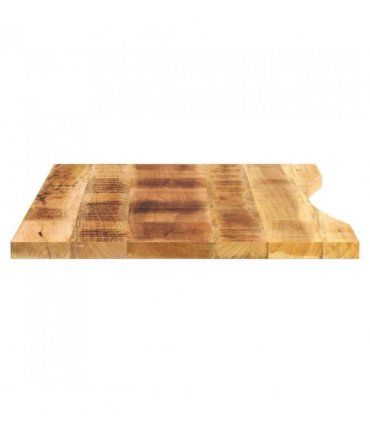 vidaXL Desk Top with Curve 100x50x2.5 cm Solid Wood Rough Mango
