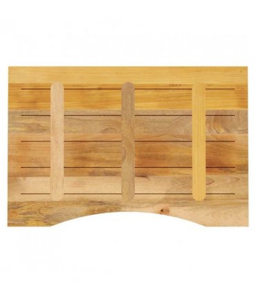 vidaXL Desk Top with Curve 100x50x2.5 cm Solid Wood Rough Mango