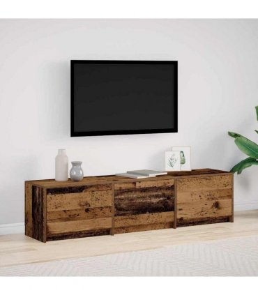 vidaXL TV Cabinet with LED Old Wood 165 x 34 x 40 cm Engineered Wood