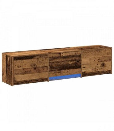 vidaXL TV Cabinet with LED Old Wood 165 x 34 x 40 cm Engineered Wood