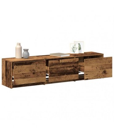 vidaXL TV Cabinet with LED Old Wood 165 x 34 x 40 cm Engineered Wood