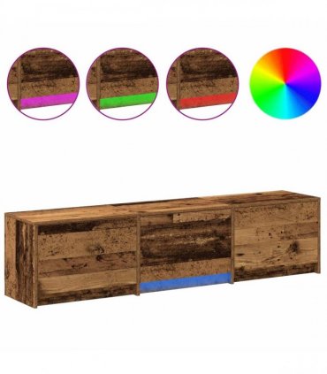 vidaXL TV Cabinet with LED Old Wood 165 x 34 x 40 cm Engineered Wood