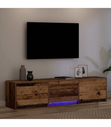 vidaXL TV Cabinet with LED Old Wood 165 x 34 x 40 cm Engineered Wood