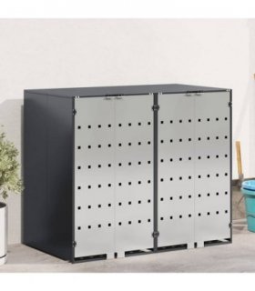 vidaXL Wheelie Bin Storage for 2 Bins Anthracite 136 x 77.5 x 115.5 cm