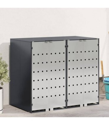 vidaXL Wheelie Bin Storage for 2 Bins Anthracite 136 x 77.5 x 115.5 cm