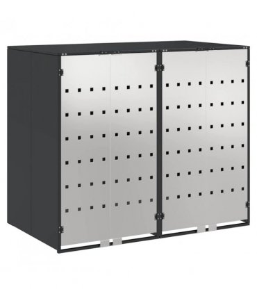 vidaXL Wheelie Bin Storage for 2 Bins Anthracite 136 x 77.5 x 115.5 cm