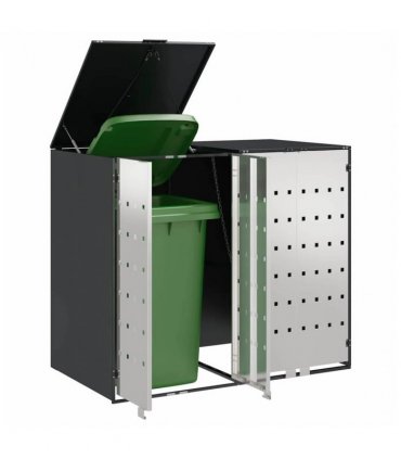 vidaXL Wheelie Bin Storage for 2 Bins Anthracite 136 x 77.5 x 115.5 cm