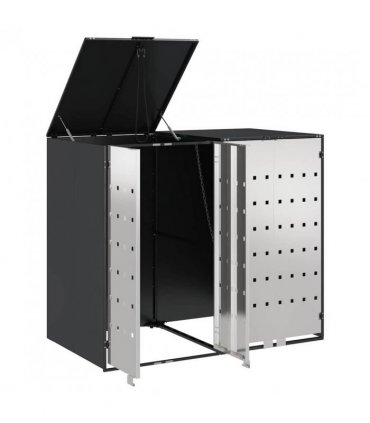 vidaXL Wheelie Bin Storage for 2 Bins Anthracite 136 x 77.5 x 115.5 cm
