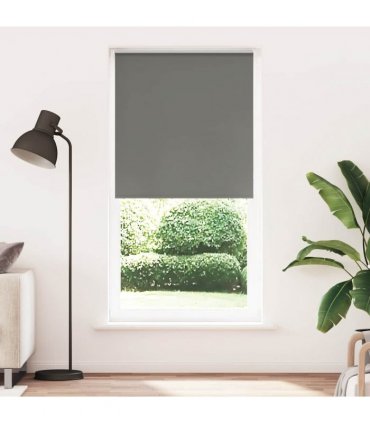 vidaXL Roller Blind Blackout Grey 110x230 cm Fabric Width 105.7 cm Polyester