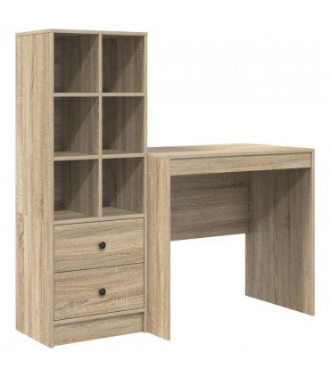 vidaXL Desk with Drawer with Shelf with Storage 2 pcs Sonoma Oak