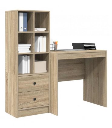 vidaXL Desk with Drawer with Shelf with Storage 2 pcs Sonoma Oak