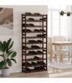 vidaXL Wine Rack for 77 Bottles Brown Solid Wood Pine