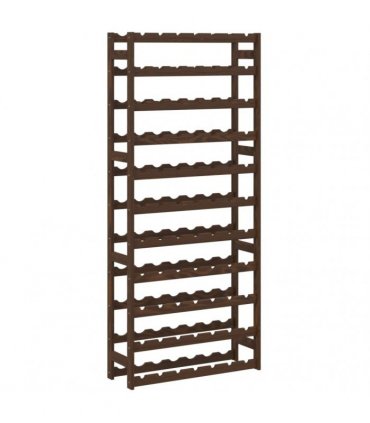 vidaXL Wine Rack for 77 Bottles Brown Solid Wood Pine