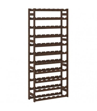 vidaXL Wine Rack for 77 Bottles Brown Solid Wood Pine