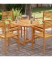 vidaXL Tabletop | Natural Teak | Solid teak wood | 90 cm diameter | Durable