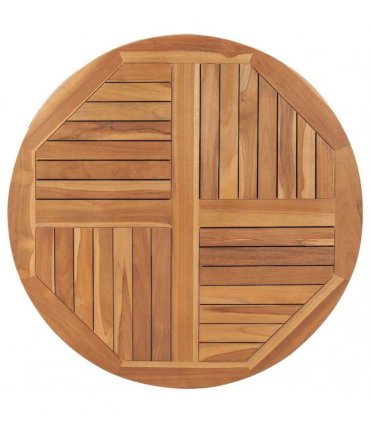 vidaXL Tabletop | Natural Teak | Solid teak wood | 90 cm diameter | Durable