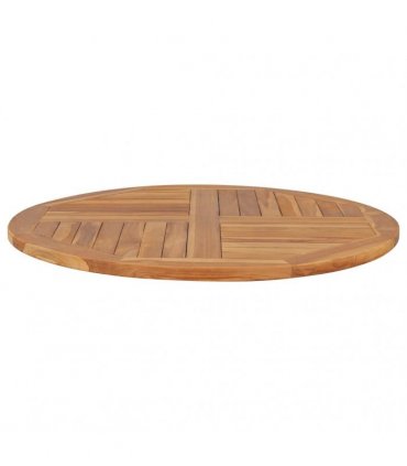 vidaXL Tabletop | Natural Teak | Solid teak wood | 90 cm diameter | Durable
