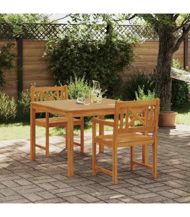 vidaXL Garden Dining Set 3 pcs Brown Solid Acacia wood