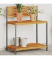 vidaXL Garden Work Table 90x50x110 cm Solid Wood Acacia and Steel