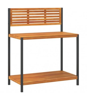 vidaXL Garden Work Table 90x50x110 cm Solid Wood Acacia and Steel