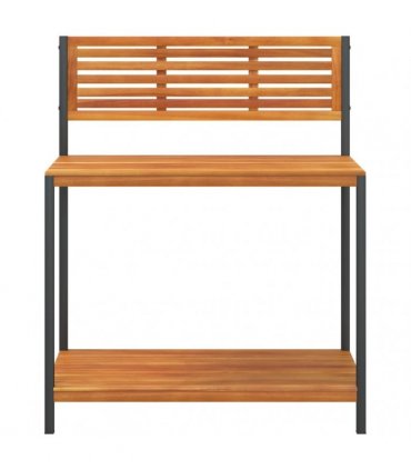 vidaXL Garden Work Table 90x50x110 cm Solid Wood Acacia and Steel