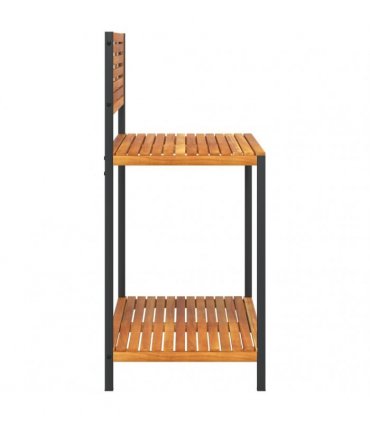 vidaXL Garden Work Table 90x50x110 cm Solid Wood Acacia and Steel