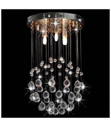 vidaXL Ceiling Lamp with Crystal Beads Silver Sphere 3 x G9 Bulbs