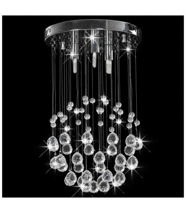 vidaXL Ceiling Lamp with Crystal Beads Silver Sphere 3 x G9 Bulbs