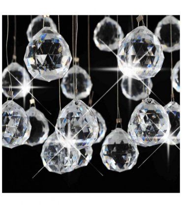 vidaXL Ceiling Lamp with Crystal Beads Silver Sphere 3 x G9 Bulbs