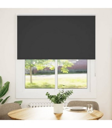 vidaXL Roller Blind Blackout Black 120x175 cm Fabric Width 116.6 cm Polyester
