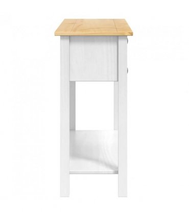 vidaXL End Table Corona White 114 x 34.5 x 73 cm Solid Pine Wood