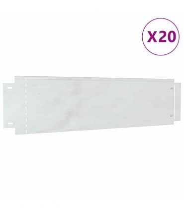 vidaXL Lawn Edgings 20 pcs Silver 100 x 25 x 0.07 cm Galvanised Steel