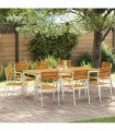 vidaXL Garden Chair 8 pcs Oil Natural Solid Acacia Wood