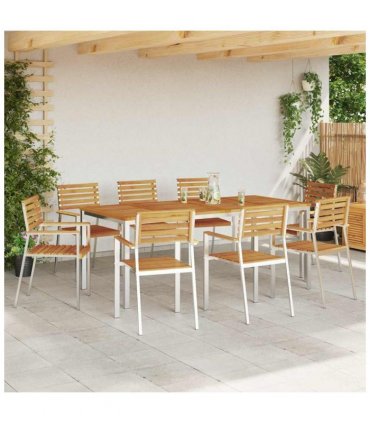 vidaXL Garden Chair 8 pcs Oil Natural Solid Acacia Wood