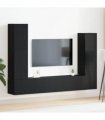 vidaXL TV Cabinet Set Wall-mounted 6 pcs Black Oak Engineered Wood