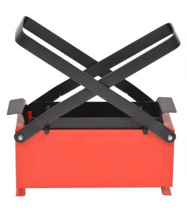 vidaXL Paper Log Briquette Maker Steel 34x14x14 cm Black and Red