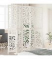 vidaXL Room Divider 5 Panels White Solid Wood Paulownia