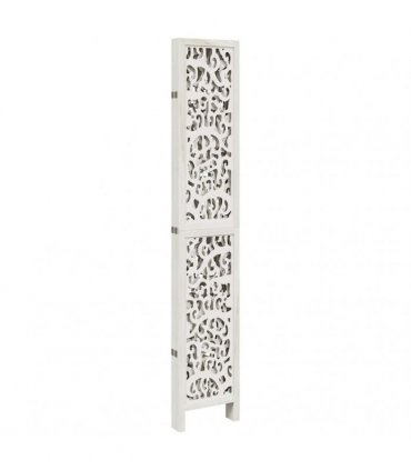 vidaXL Room Divider 5 Panels White Solid Wood Paulownia