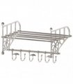 vidaXL Luggage Rack with Coat Hangers Wall Mounted Aluminium